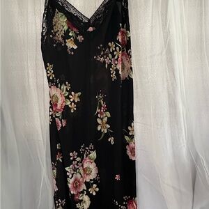 Oscar de la Renta Black Floral Chemise